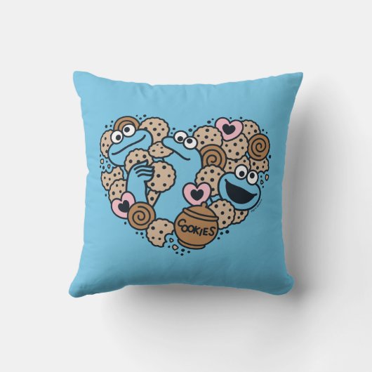 胡麻 | Cookie Monster Doodleハート クッション (裏面)
