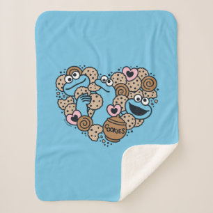 胡麻   Cookie Monster Doodleハート シェルパブランケット