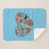 胡麻 | Cookie Monster Doodleハート シェルパブランケット (正面(横))