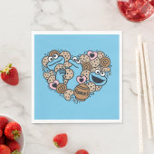 胡麻 | Cookie Monster Doodleハート スタンダードランチョンナプキン (インサイチュ)