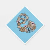 胡麻 | Cookie Monster Doodleハート スタンダードランチョンナプキン (角)