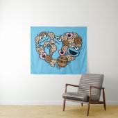 胡麻 | Cookie Monster Doodleハート タペストリー (インサイチュ(横))