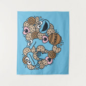 胡麻 | Cookie Monster Doodleハート タペストリー (正面)