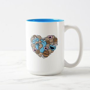 胡麻 Cookie Monster Doodleハート ツートーンマグカップ