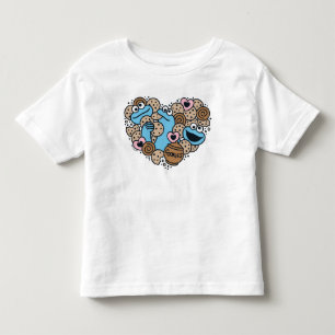 胡麻 Cookie Monster Doodleハート トドラーTシャツ