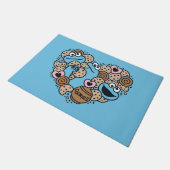 胡麻 | Cookie Monster Doodleハート ドアマット (アングル)