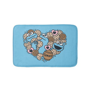胡麻 Cookie Monster Doodleハート バスマット