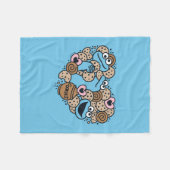 胡麻 | Cookie Monster Doodleハート フリースブランケット (正面(横))