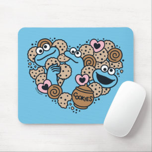 胡麻 Cookie Monster Doodleハート マウスパッド