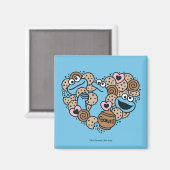 胡麻 | Cookie Monster Doodleハート マグネット (正面/裏面)