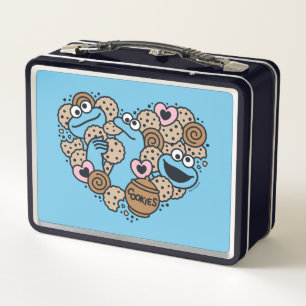 胡麻 Cookie Monster Doodleハート メタルランチボックス
