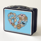 胡麻 | Cookie Monster Doodleハート メタルランチボックス (正面)