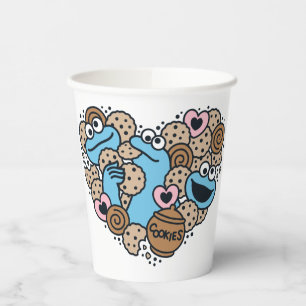 胡麻 Cookie Monster Doodleハート 紙コップ