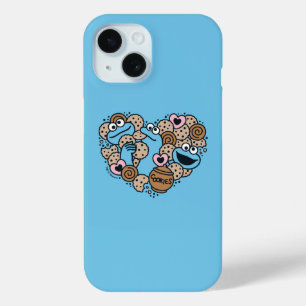 胡麻 Cookie Monster Doodleハート iPhone 15ケース