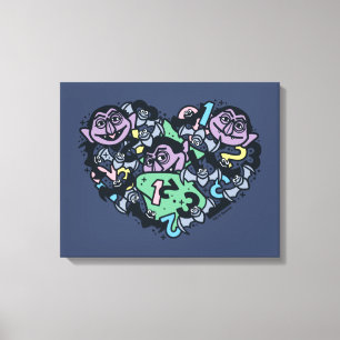 胡麻 Count von Count Doodleハート キャンバスプリント