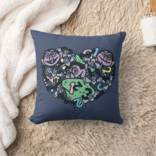 胡麻 Count von Count Doodleハート クッション