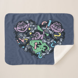 胡麻 Count von Count Doodleハート シェルパブランケット