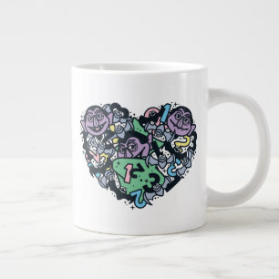 胡麻 Count von Count Doodleハート ジャンボコーヒーマグカップ