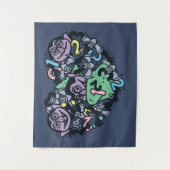 胡麻 | Count von Count Doodleハート タペストリー (正面)