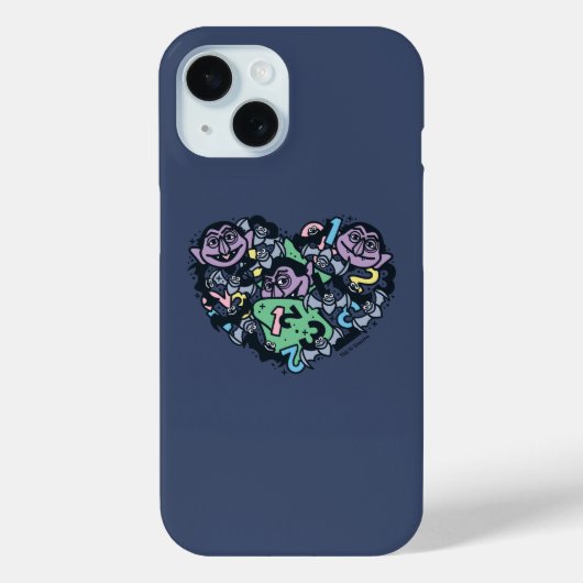 胡麻 | Count von Count Doodleハート Case-Mate iPhoneケース (裏面)
