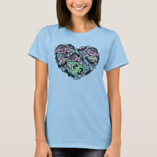 胡麻 Count von Count Doodleハート Tシャツ