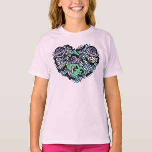 胡麻 Count von Count Doodleハート Tシャツ