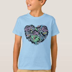 胡麻 Count von Count Doodleハート Tシャツ