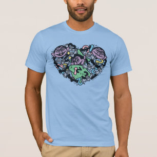 胡麻 Count von Count Doodleハート Tシャツ