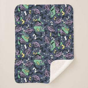 胡麻 Count von Count Doodle Pattern シェルパブランケット