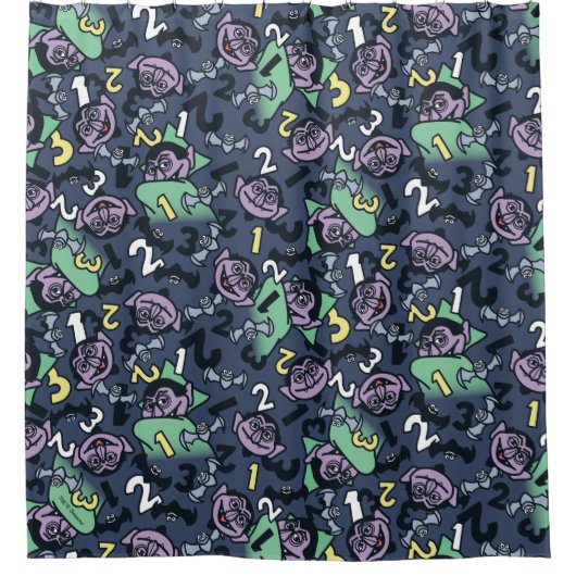 胡麻 | Count von Count Doodle Pattern シャワーカーテン (正面)