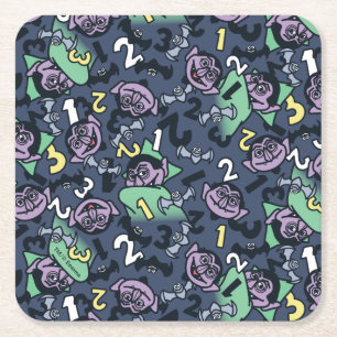 胡麻 Count von Count Doodle Pattern スクエアペーパーコースター