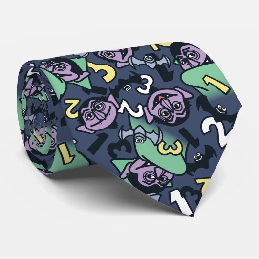 胡麻 | Count von Count Doodle Pattern ネクタイ (ロール)