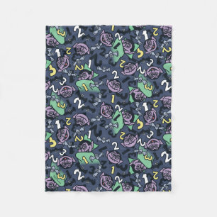 胡麻 Count von Count Doodle Pattern フリースブランケット
