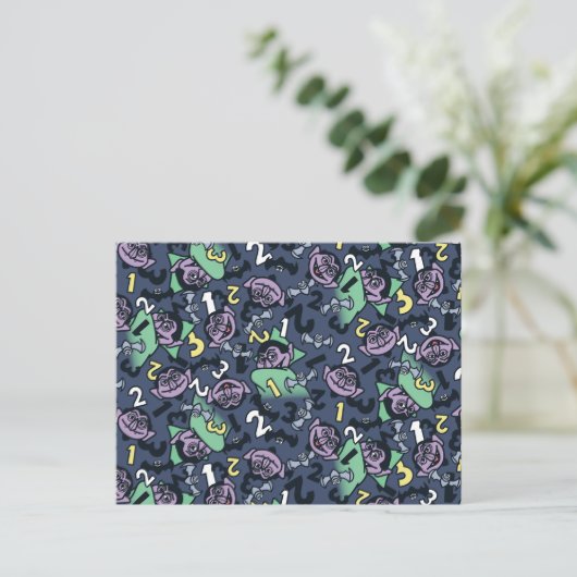 胡麻 | Count von Count Doodle Pattern ポストカード (スタンド正面)