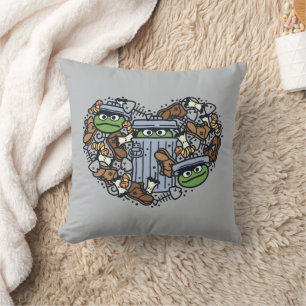 胡麻 Oscar the Grouch Doodleハート クッション
