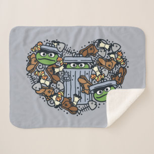 胡麻 Oscar the Grouch Doodleハート シェルパブランケット