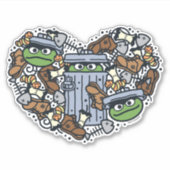胡麻 | Oscar the Grouch Doodleハート シール (正面)