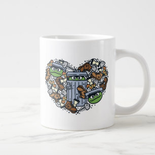 胡麻 Oscar the Grouch Doodleハート ジャンボコーヒーマグカップ