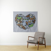 胡麻 | Oscar the Grouch Doodleハート タペストリー (インサイチュ(横))