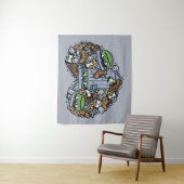 胡麻 | Oscar the Grouch Doodleハート タペストリー (インサイチュ)