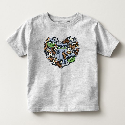胡麻 | Oscar the Grouch Doodleハート トドラーTシャツ (正面)