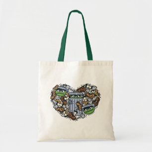 胡麻   Oscar the Grouch Doodleハート トートバッグ
