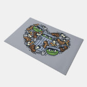 胡麻 | Oscar the Grouch Doodleハート ドアマット (アングル)