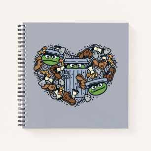 胡麻 Oscar the Grouch Doodleハート ノートブック