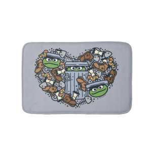 胡麻 Oscar the Grouch Doodleハート バスマット
