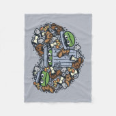 胡麻 | Oscar the Grouch Doodleハート フリースブランケット (正面)