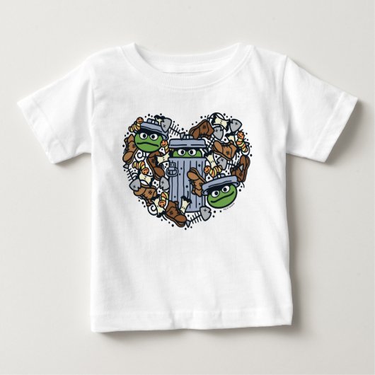 胡麻 | Oscar the Grouch Doodleハート ベビーTシャツ (正面)