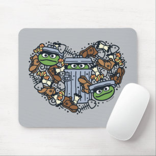 胡麻 Oscar the Grouch Doodleハート マウスパッド