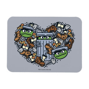 胡麻 Oscar the Grouch Doodleハート マグネット