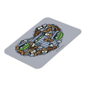 胡麻 | Oscar the Grouch Doodleハート マグネット (左側)